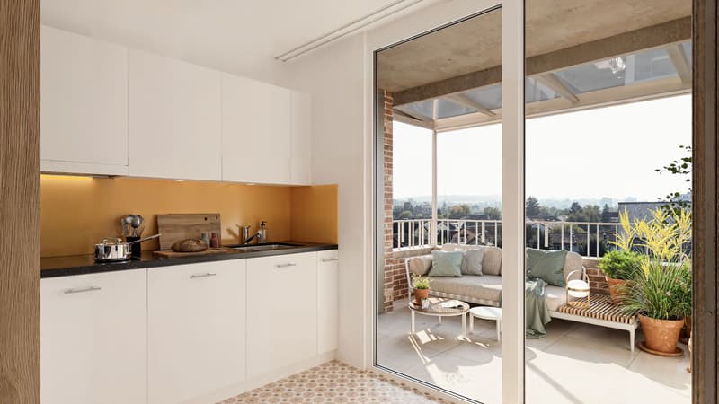 Only one 2.5-room apartment on the 6th floor: Bright apartment with two balconies (1)
