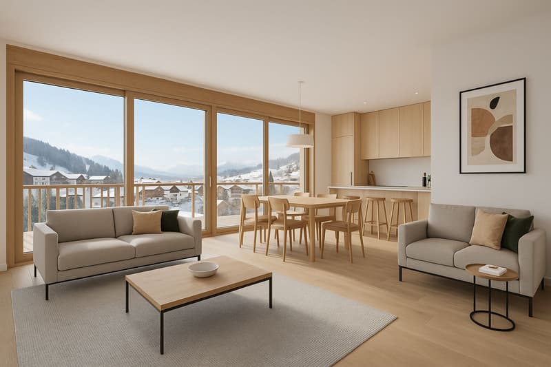 LETZTE 3.5 Zimmer Maisonettewohnung, 15 m von der Piste und den Bergbahnen! (11)