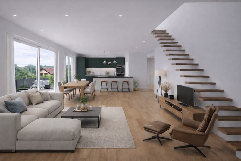 Duplex 5,5 pièces neuf sur plan – 210 m² avec suite parentale – Corban (3)