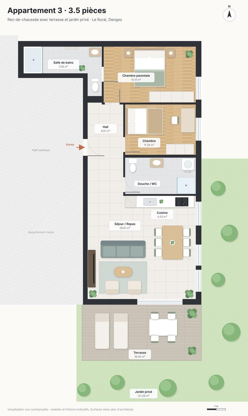 3.5 pièces avec jardin, Nouvelle construction au centre du village (3)