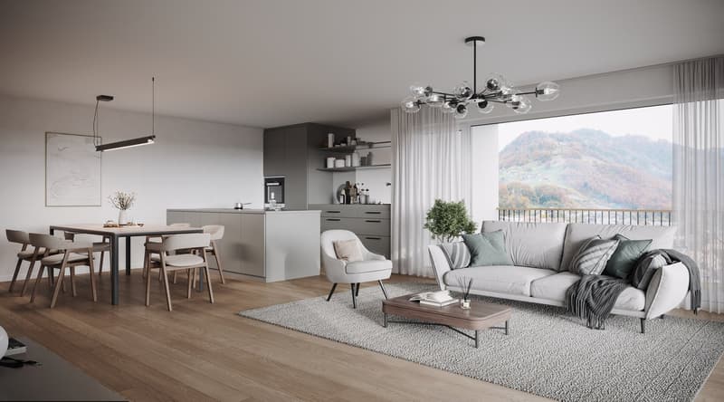 Appartement neuf exclusif de 3.5 pièces avec balcon spacieux - 117m2 - CHF 760'000.00 (6)