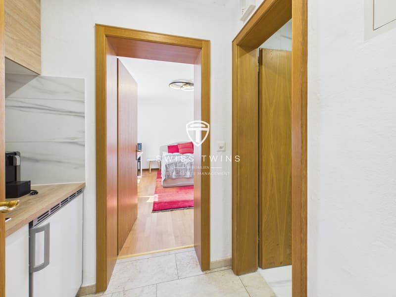 Newly renovated business 1-room serviced apartment with garden for rent in Meilen (4)