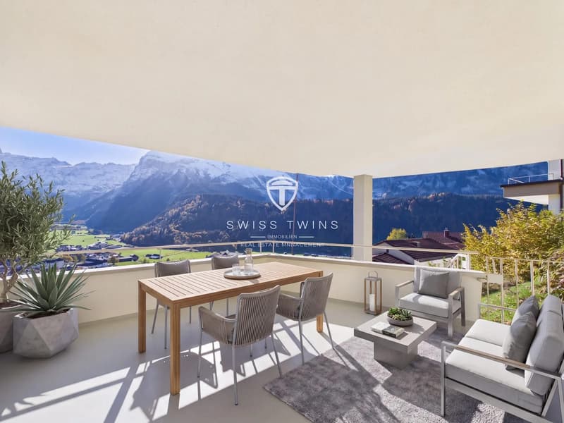 Wohnen, wo andere Ferien machen - möblierte 3.5-Zimmer-Wohnung mit Bergsicht in Engelberg (1)