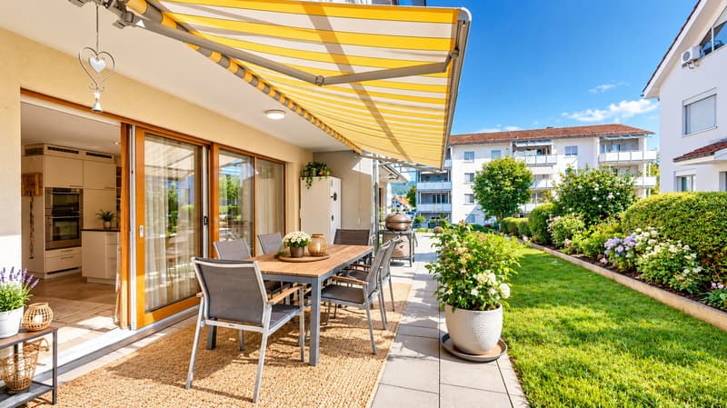 Charmante 3½-Zimmer Wohnung mit grosszügigem Garten (1)