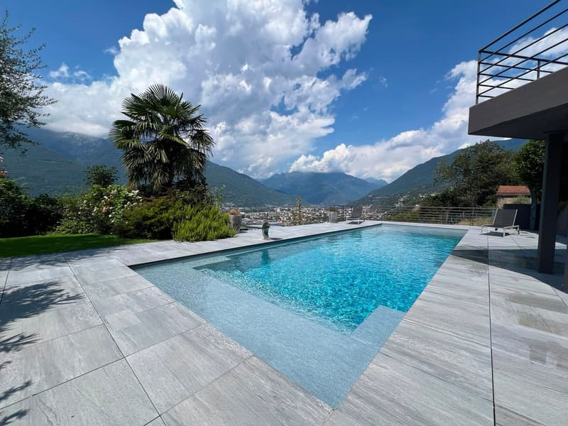 Bellinzona - Camorino - Semi-detached house with two independent apartments and stunning panoramic view and swimming pool (3)