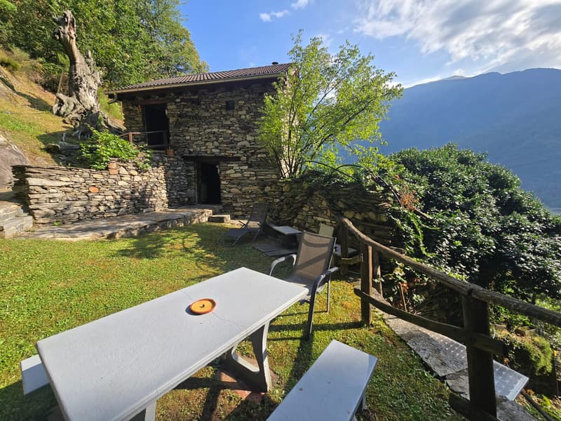 Rustico und Grotto mit grossem Grundstück und schöner Aussicht (1)