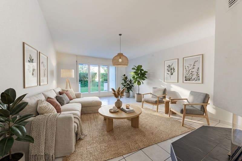 Appartement de jardin attractif avec cheminée et part de jardin privée (1)