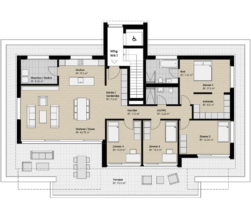 Appartement en attique de 5,5 pièces avec terrasse sud de 112 m² à louer à Ennetbürgen (11)