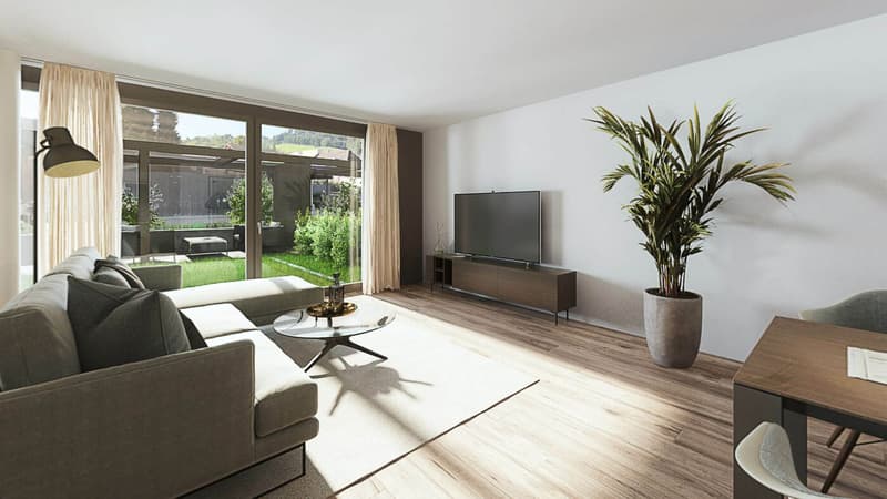 Ruhig, gediegen und doch zentral ! Top-3,5-Zimmer-Wohnung mit Garten ! (2)