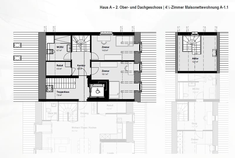 Das "Haus im Haus": 4,5-Zimmer-Wohnung mit Loggia und zusätzlichem Atelier ! A-1.1 (11)
