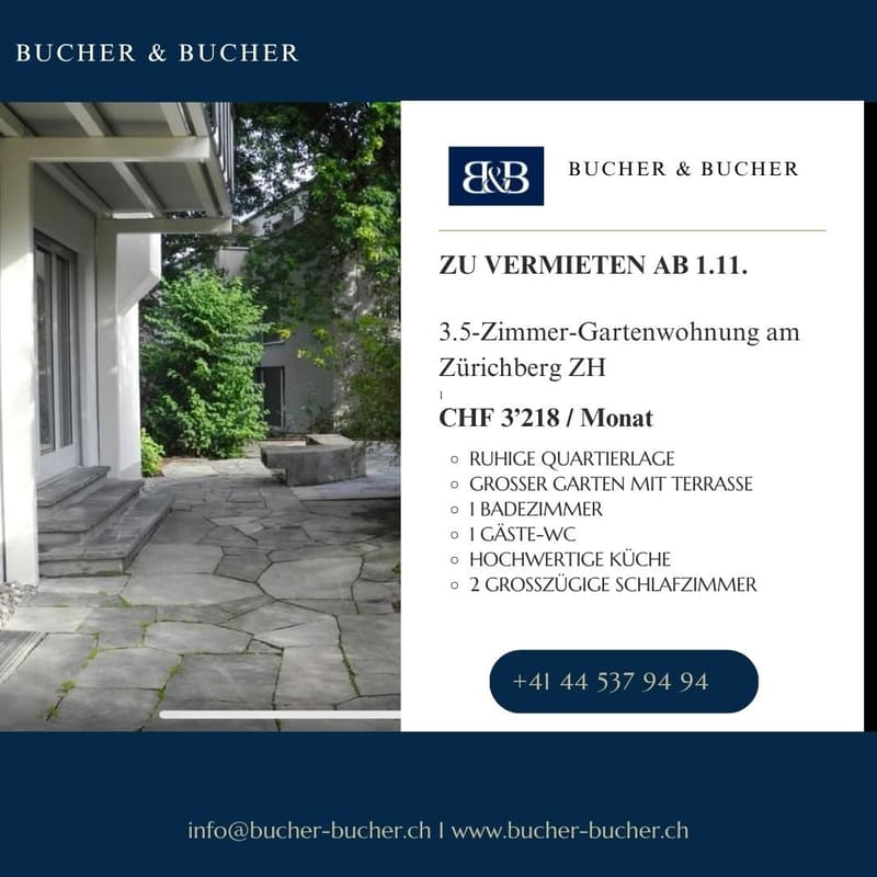 3.5-room old building apartment with private garden on Zürichbergstrasse (1)