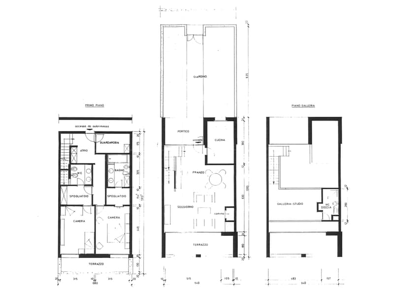Floor plan showing living room, kitchen, 2 bedrooms, 2 bathrooms, balcony, terrace, and studio
