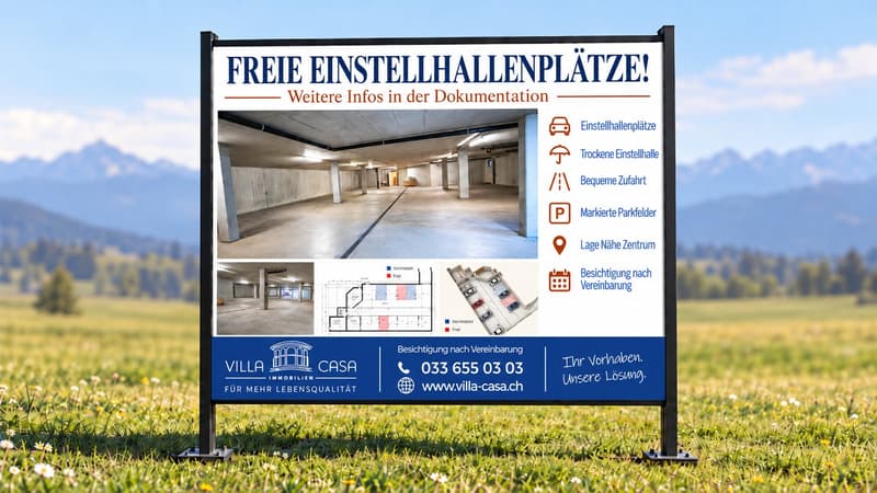 Einstellhallenplatz in Spiez – vorbereitet für E-Autos (1)