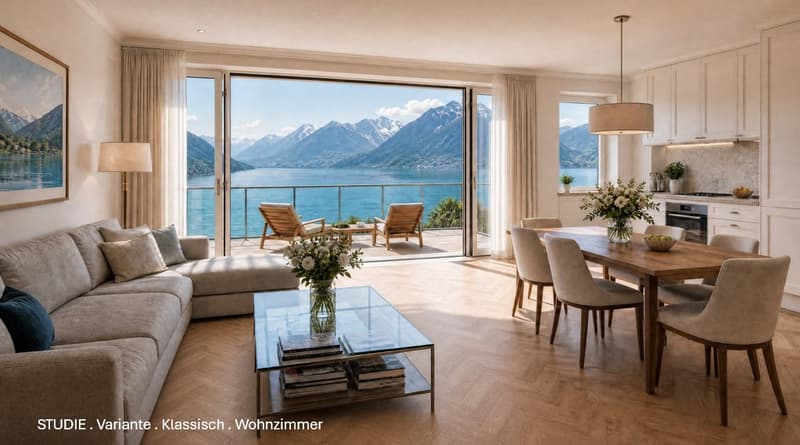 Lakefront apartment in Gersau – approx. 200 m² on 2 floors, maisonette potential, lake access (5)