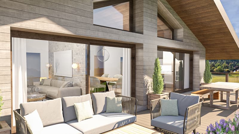 Chalet neuf dans un cadre unique proche de toutes les commodités avec (1)