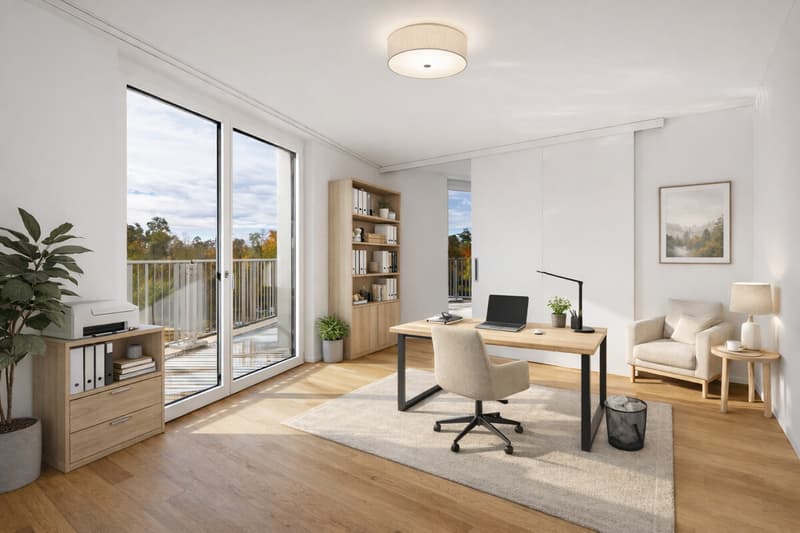 Geräumiges Büro mit Schiebetüre
