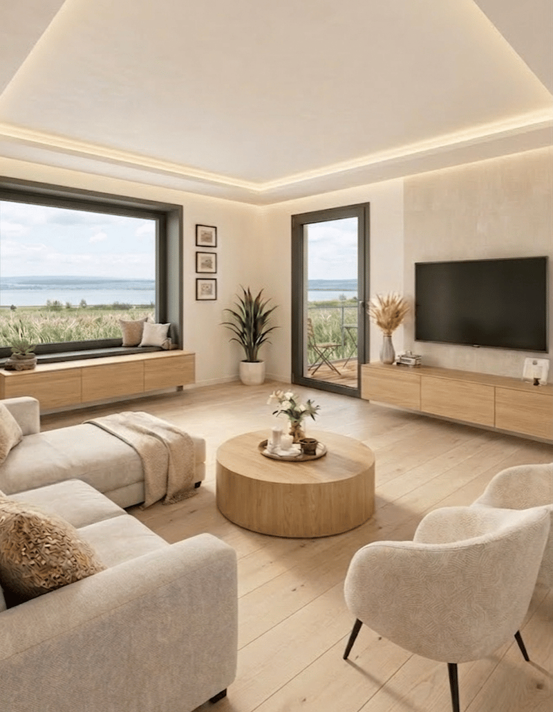 New construction project 4.5-room panorama window with a view of the greenery and Lake Constance (5)
