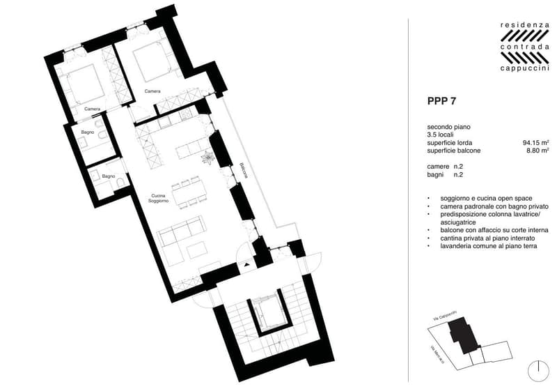 Residenza Contrada Cappuccini - Appartamento di 3.5 al secondo piano nel cuore di Locarno (residenza secondaria) (5)