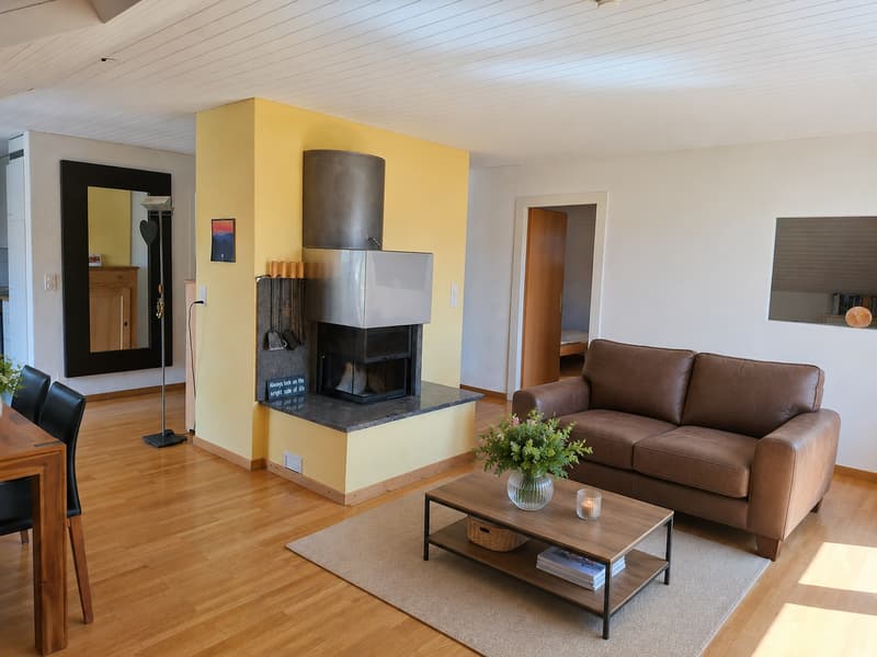 Cozy attic apartment with chimney, two balconies, and parking space (2)