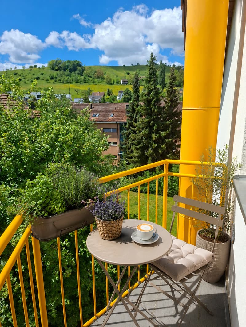 Cozy attic apartment with chimney, two balconies, and parking space (5)