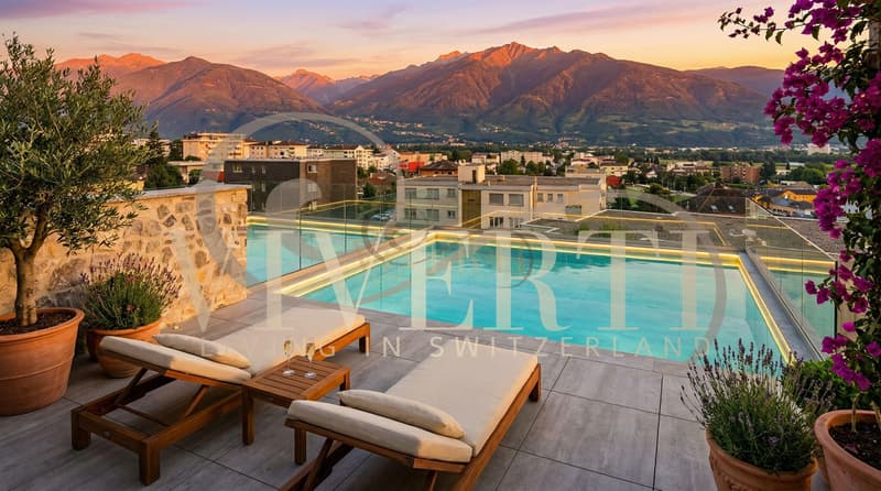 Villa avec piscine et vue spectaculaire à Sementina (9)