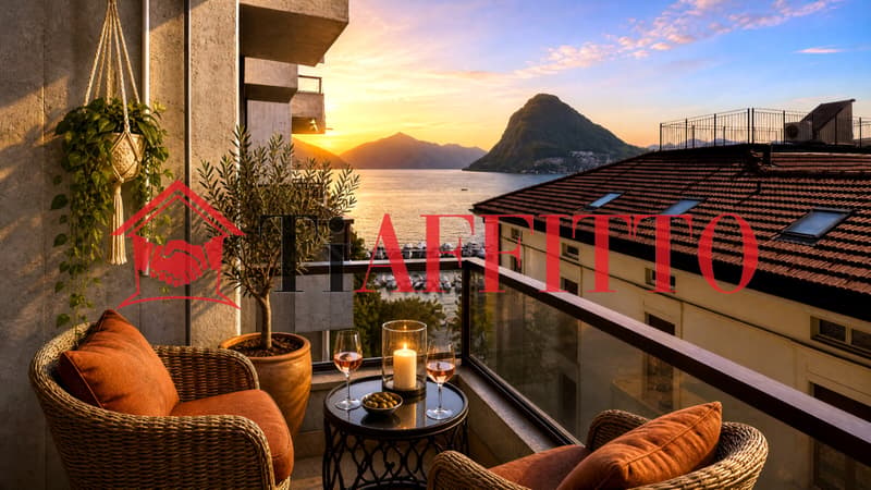 3,5 pièces à Lugano, semi-meublés, avec vue sur le lac (1)