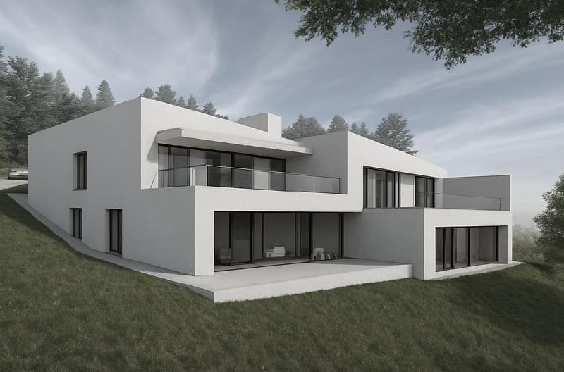 Villa jumelée contemporaine 6.5 pièces | orientation Sud-Ouest | Vue Alpes | Les Rochettes - Cornaux (1)