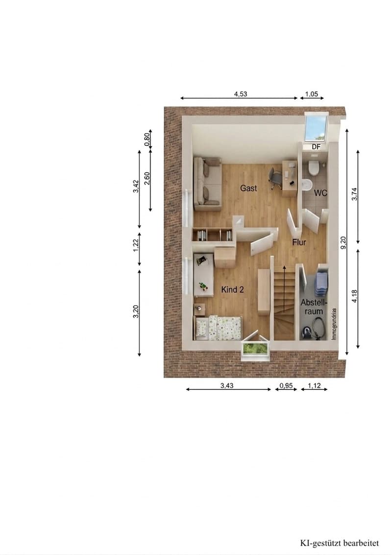 Dachgeschoss 3D Visualisierung