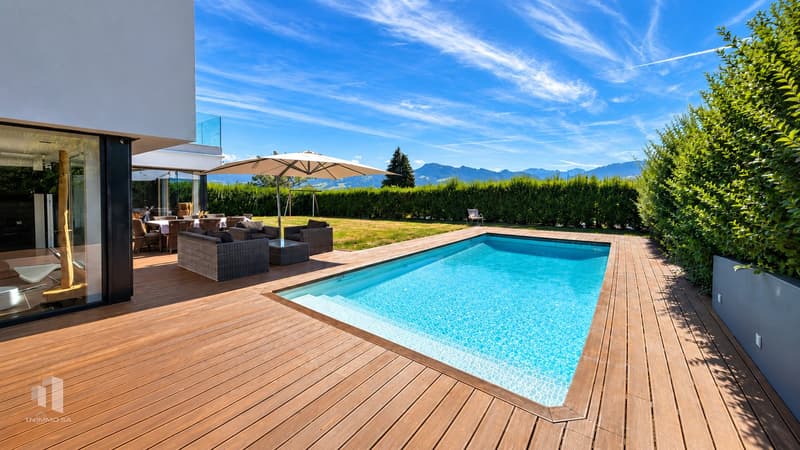 Maison d’architecte avec piscine, spa et vue panoramique sur le lac de la Gruyère (15)