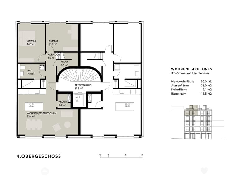 Erstvermietung 3.5 Zimmer mit Dachterrasse und Bastelraum (5)