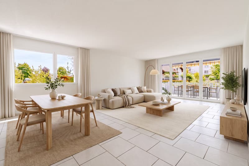 Wohnzimmer und Essbereich