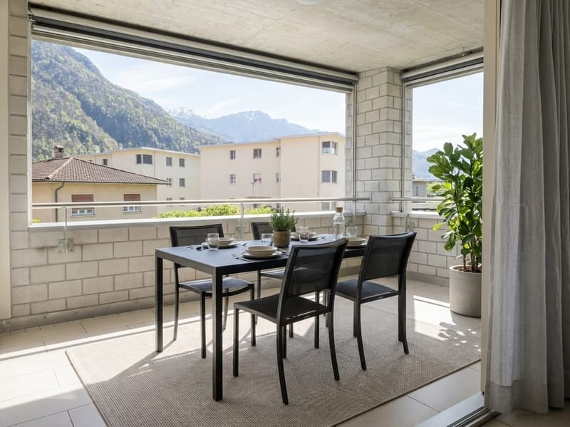 4.5 locali con ampio balcone e vista a Bellinzona - mieten (3)