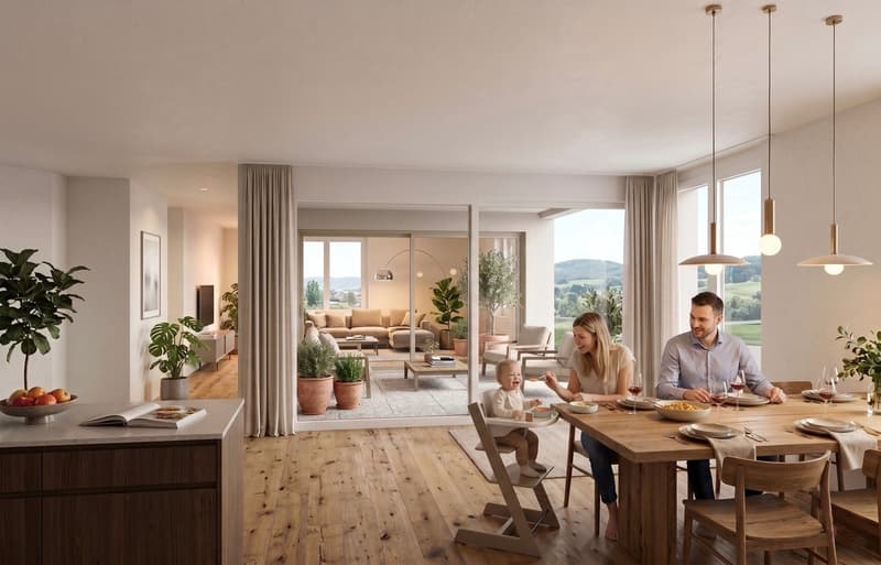 Beautiful 3.5, 4.5, and 5.5 room apartments for sale in PPE in a green setting in Saignelégier (2)