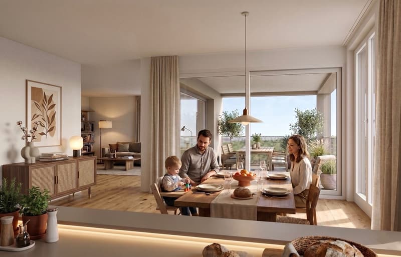 Beautiful 3.5, 4.5, and 5.5 room apartments for sale in PPE in a green setting in Saignelégier (4)