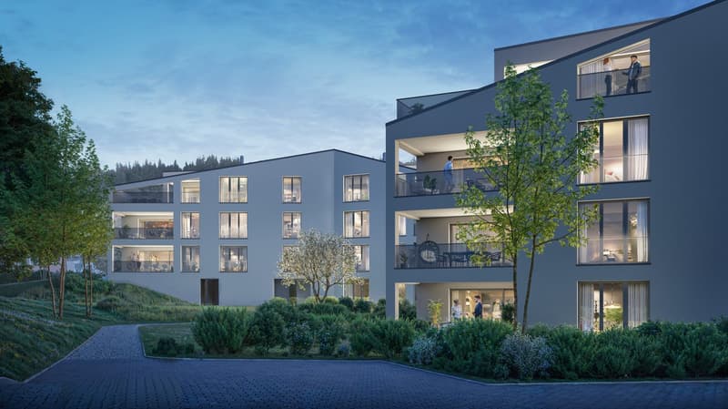 Attique d’exception neuf de 3,5 pièces | Volumes spectaculaires & vue dégagée à Saignelégier (3)