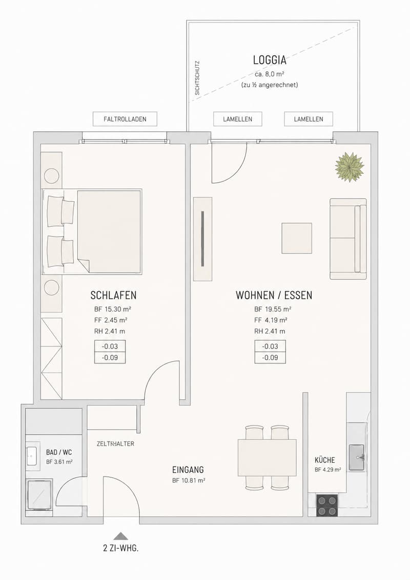 2.5-room apartment with a far-reaching view in Zurich Affoltern (9)