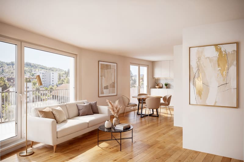 Appartamento di 3,5 locali con balcone soleggiato a Menziken (3)