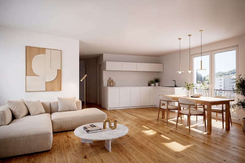 Appartamento di 3,5 locali con balcone soleggiato a Menziken (2)