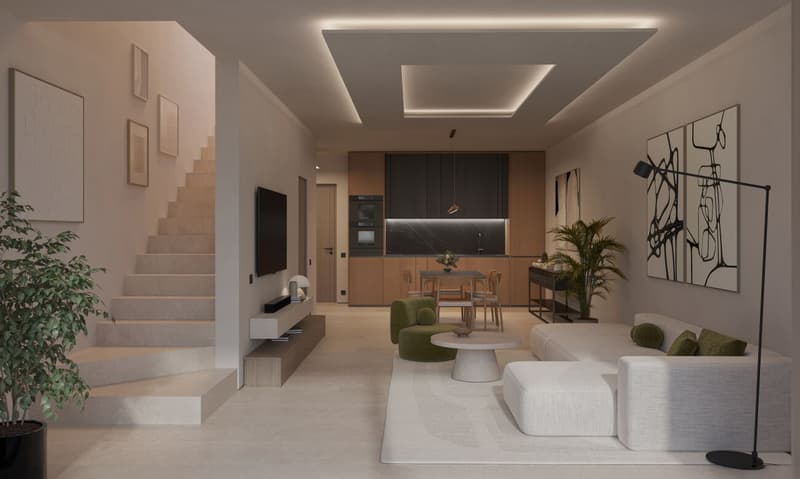 Villa mitoyenne moderne avec jardin privé, neuve (1)
