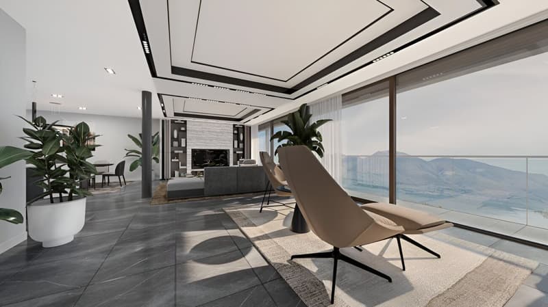 Penthouse moderne et exclusif de 4,5 pièces avec vue spectaculaire sur le lac, jardin et piscine privée (2)