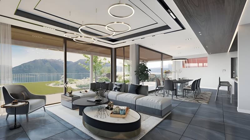 Modernes und prästigeträchtiges 4.5-Zimmer-Apartment mit Terrasse, privatem Garten und atemberaubendem Seeblick (1)