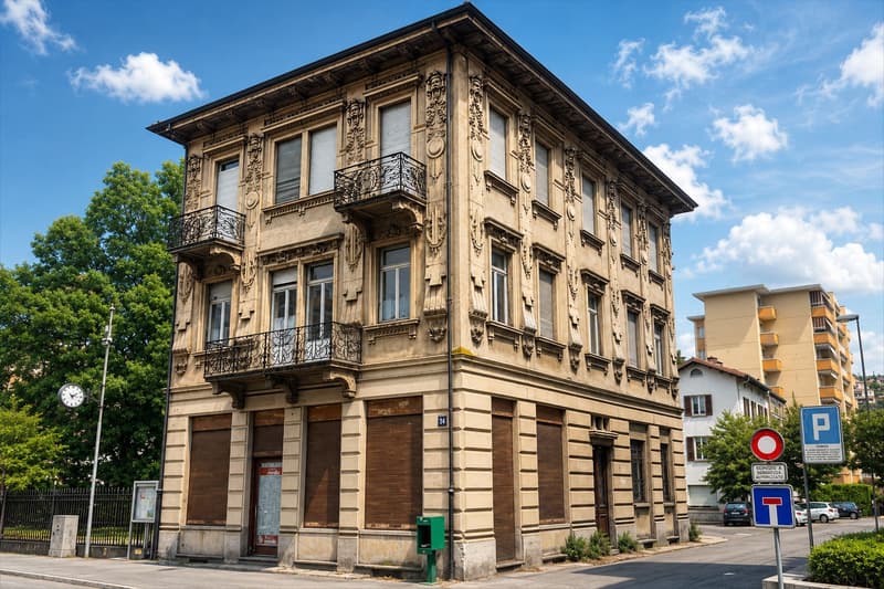 Prestigiosa villa storica da ristrutturare nel cuore di Chiasso, con importante potenziale edificatorio (1)