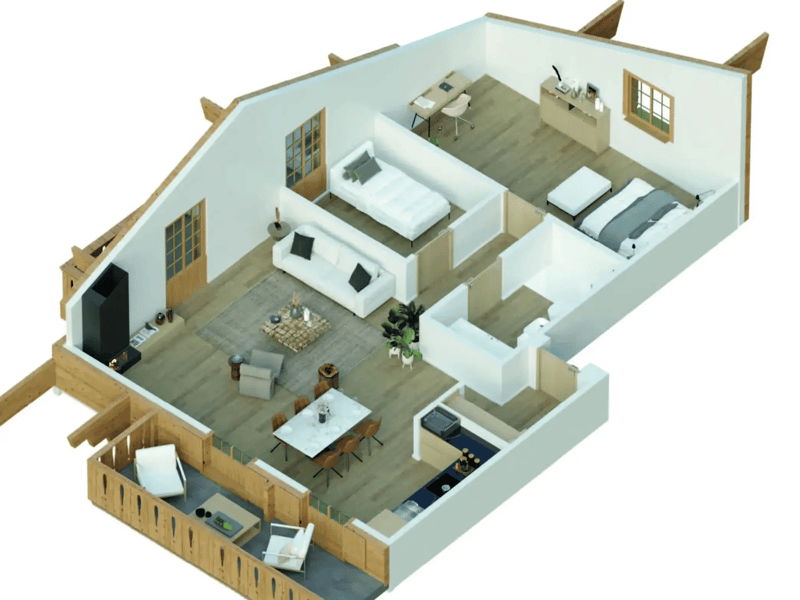 Bel appartement de 4.5 pièces sur plan / "Chalet Spitzhorn" / Gsteig (2)
