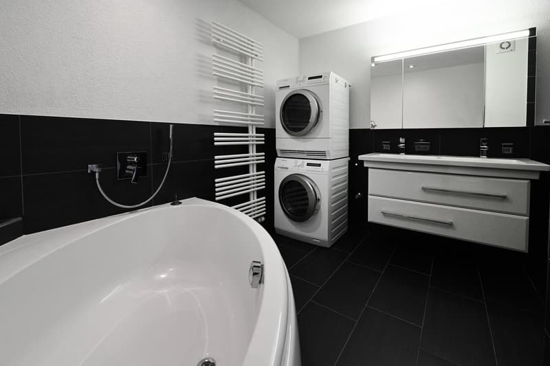 Waschturm Elektrolux mit Doppellavabo und Spiegelschrank