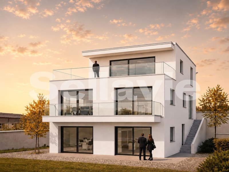 HOFSTETTEN-FLÜH: Exclusive New-Build Residence with Panoramic Cloud View! (1)