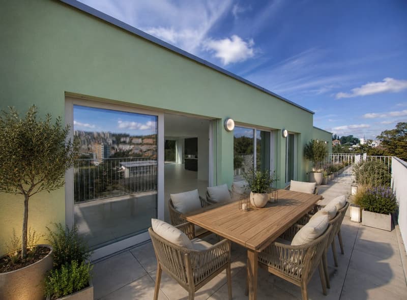 Magnifico attico di 6.5 locali, nuovo, con terrazza e vista panoramica, e ascensore privato (4)