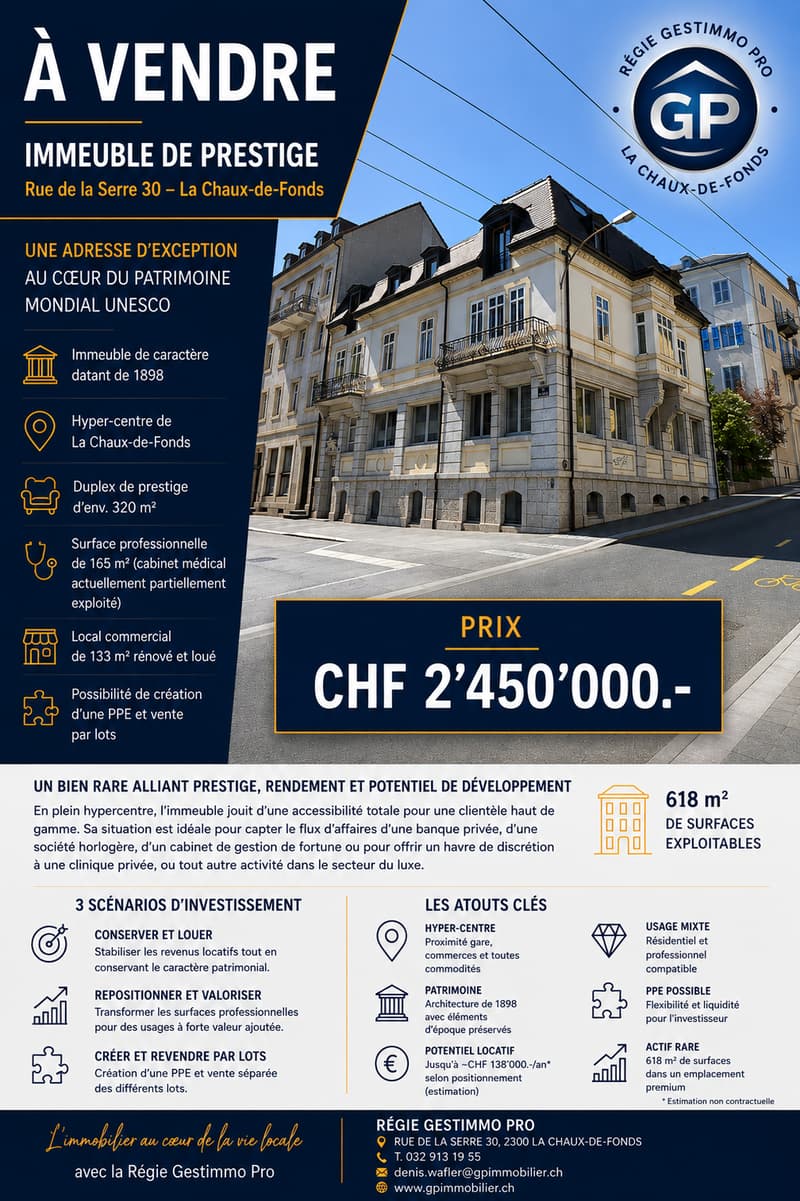 mmeuble de prestige – 618 m² – Hyper-centre de La Chaux-de-Fonds (16)