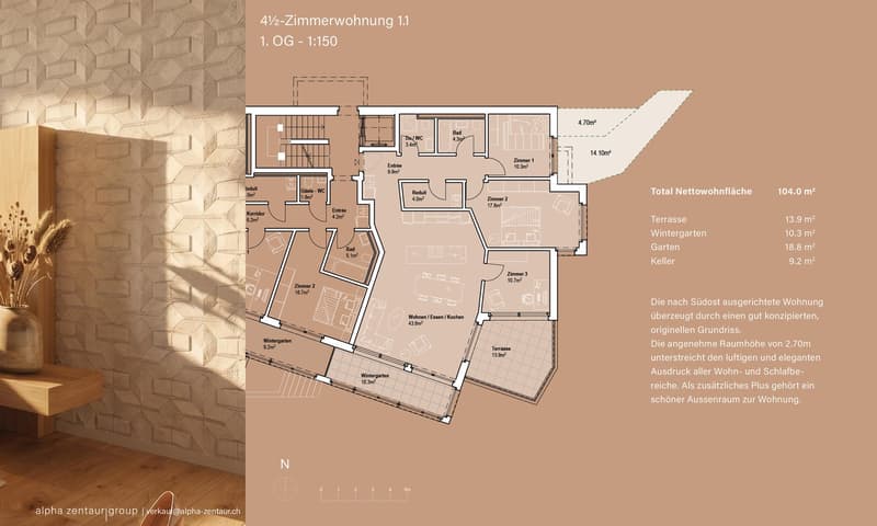 Grundriss Wohnung 1.1
