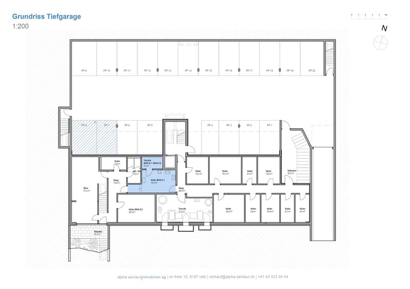 Grundriss Tiefgarage