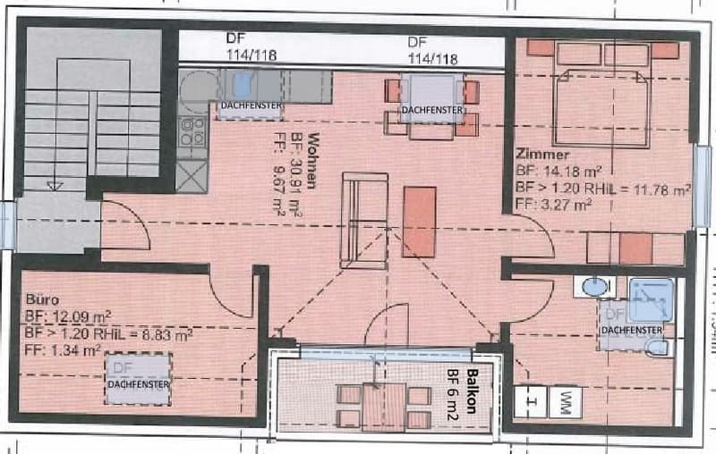 3.5-Zimmer-Dachwohnung mit hohen Decken in Wolfwil - Erstbezug mieten (3)
